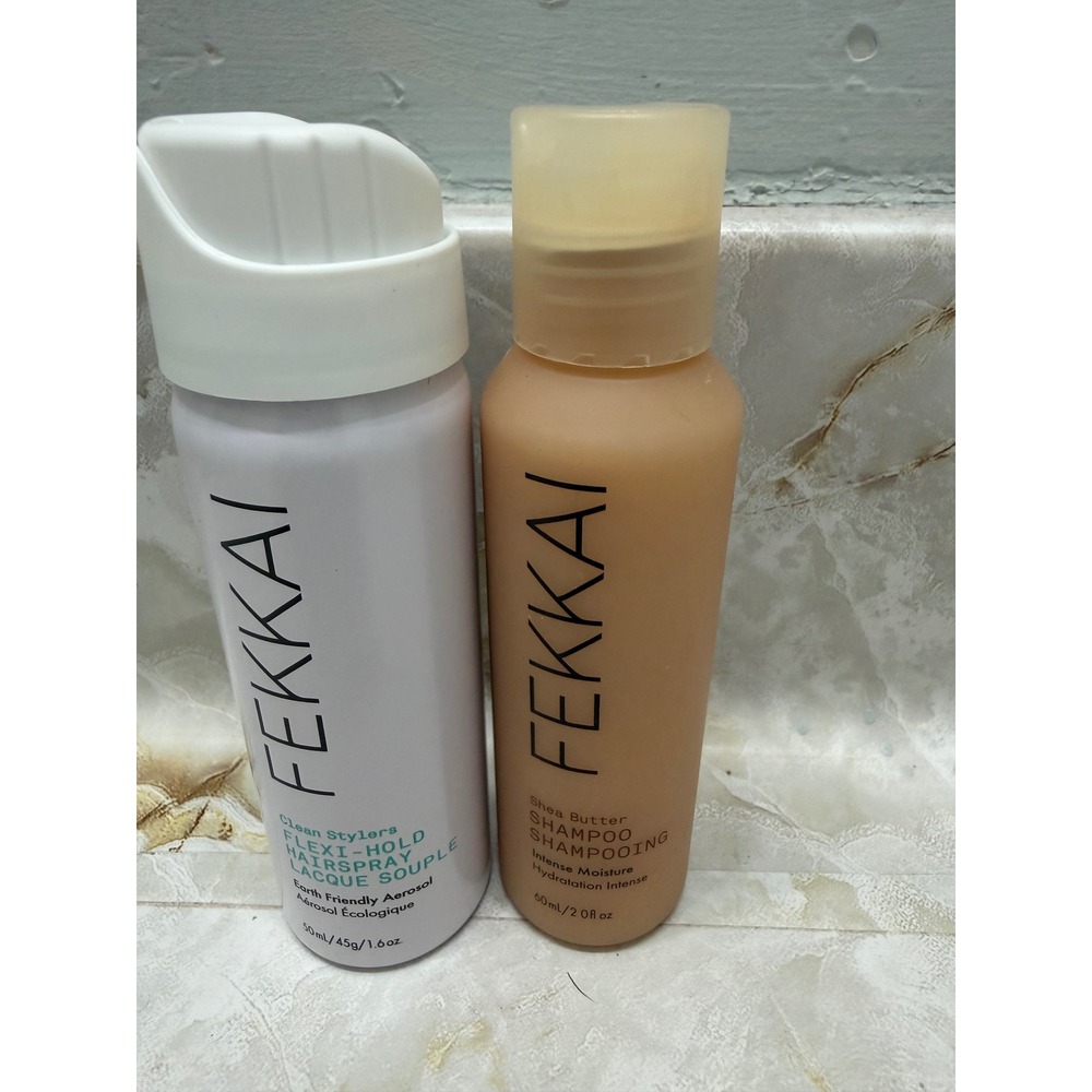 Fekkai Travel Set Shea Butter Shampoo 2oz & Clean Stylers Hairspray 1.6oz